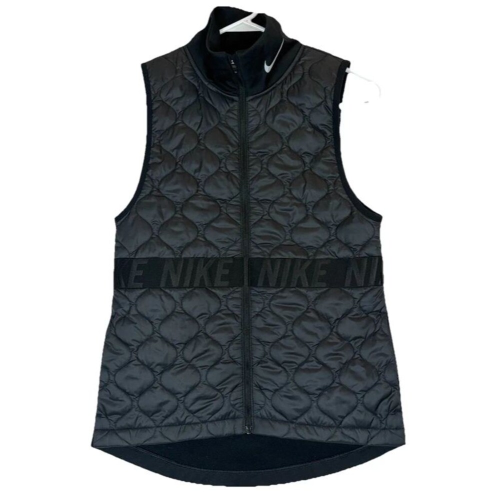 Nike Running Aerolayer Quilted Full Zip Vest Black Women’s Size XS